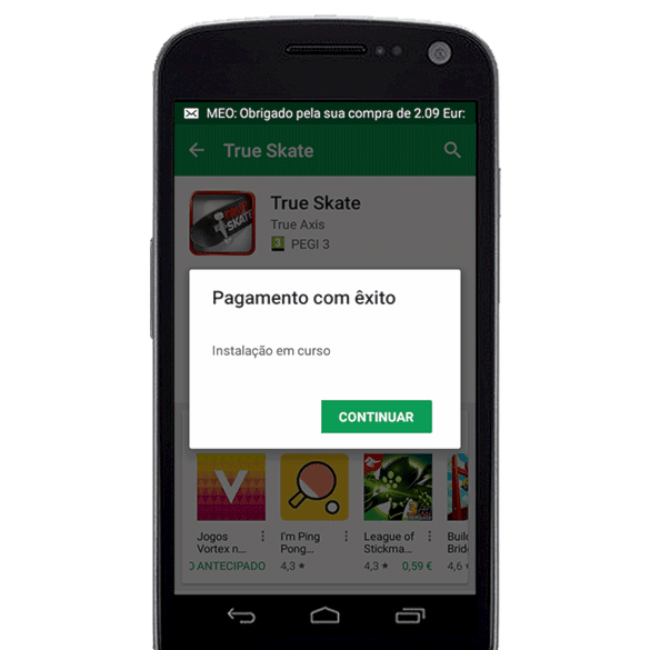 Google Play - Paga com MEO