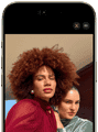 Vista frontal do iPhone Air, com a funcionalidade Enquadramento central para fotografias em utilização