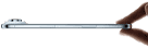 Polegar e indicador a segurar o iPhone Air, na cor azul‑céu, com vista lateral do perfil ultrafino