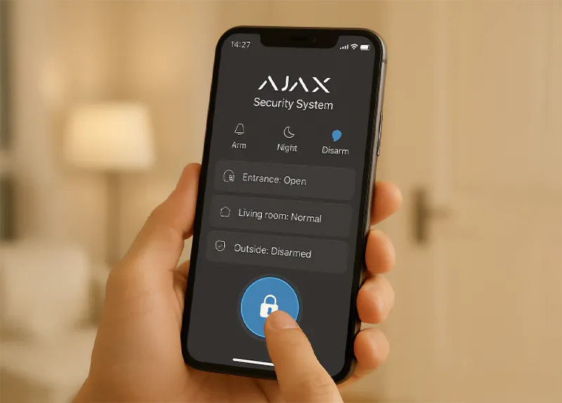 Ecrã da app mobile Ajax